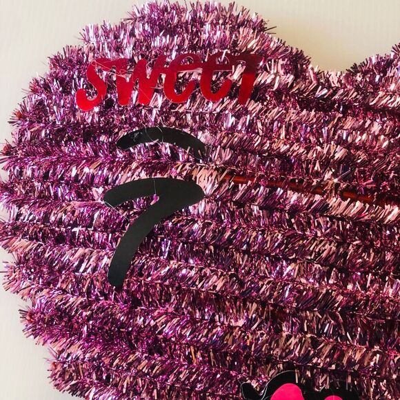 Valentine's Day Tinsel Heart Shaped Faces Shimmery Shiny Fun Decor - Picture 6 of 11